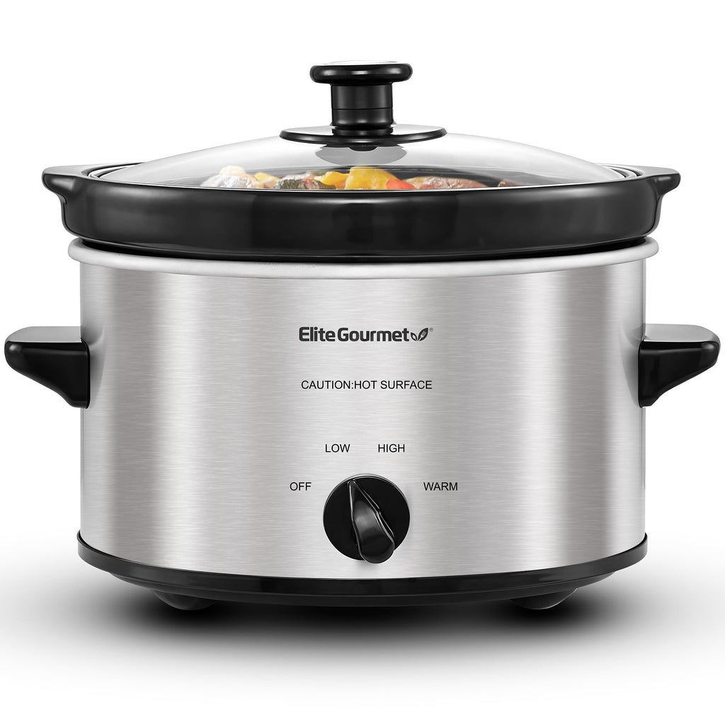 Electric Oval Slow Cooker, 2 Qt, Stainless Steel R823886