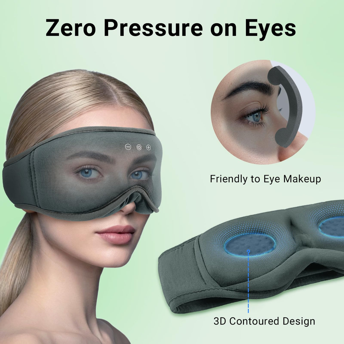 Bamboo Cotton Sleep Mask with Bluetooth Headphones C33008