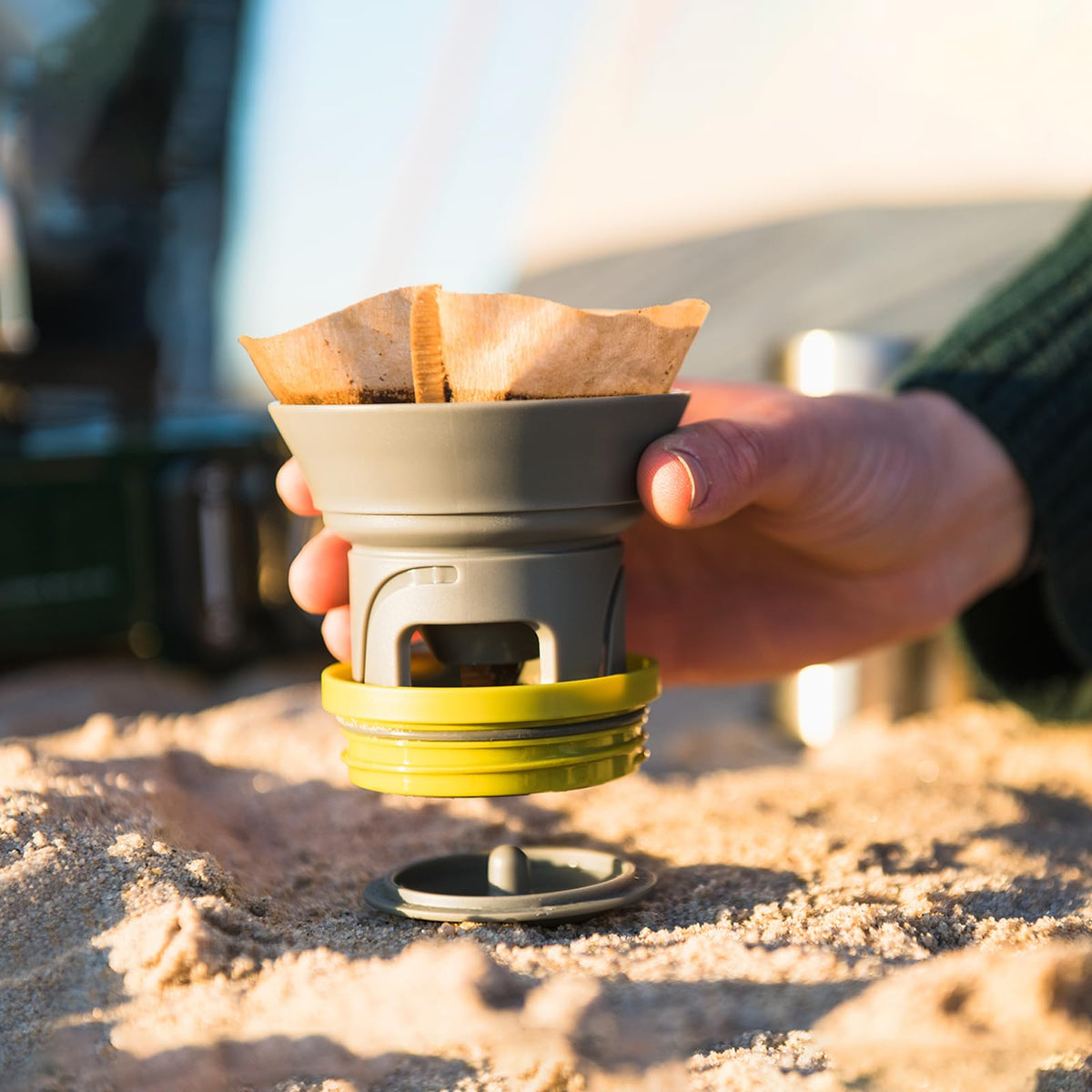 Portable Stainless Steel Drip Coffee Maker with 10 Cone Paper Filters D186997