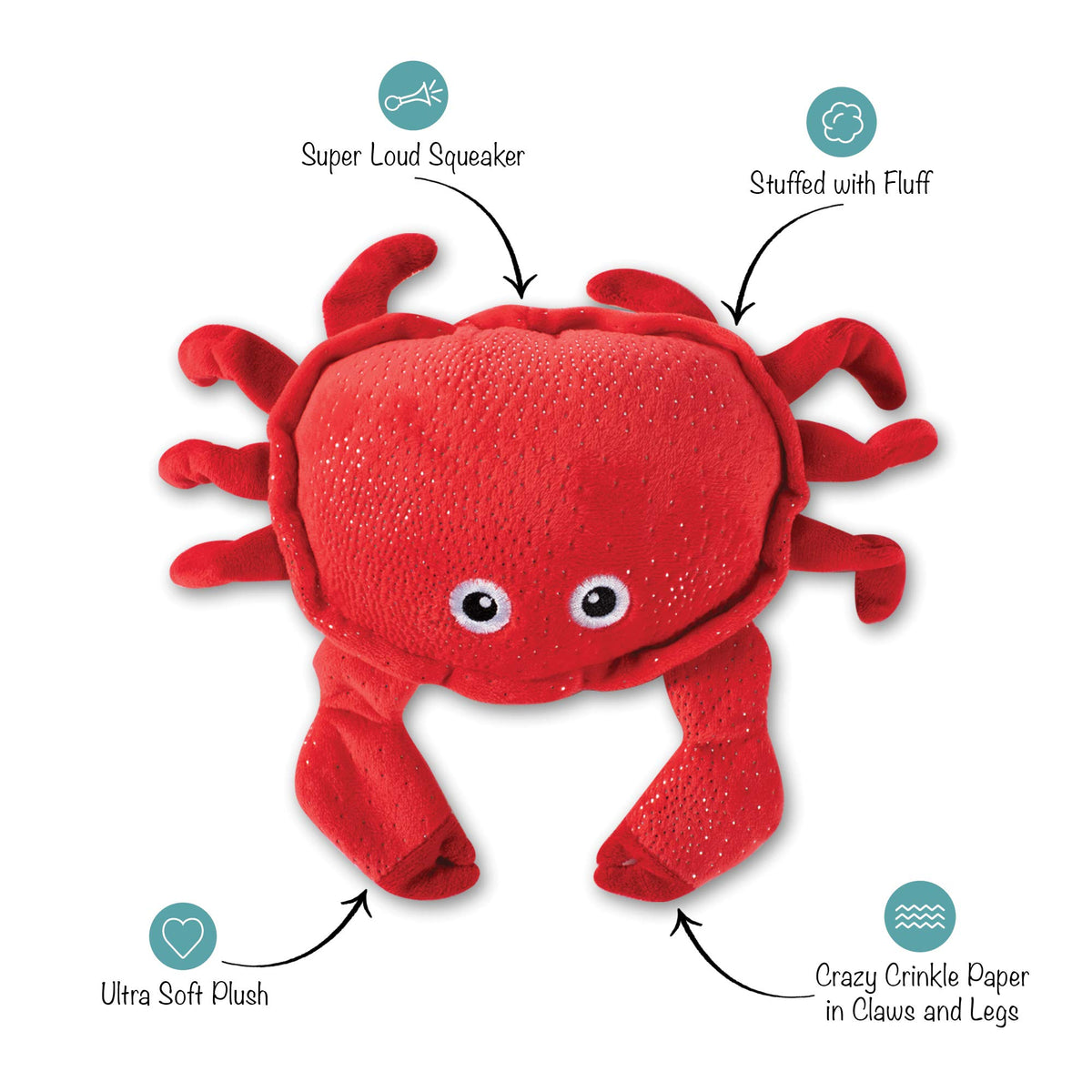 Squeaker Pet Toy Crab Medium B61818