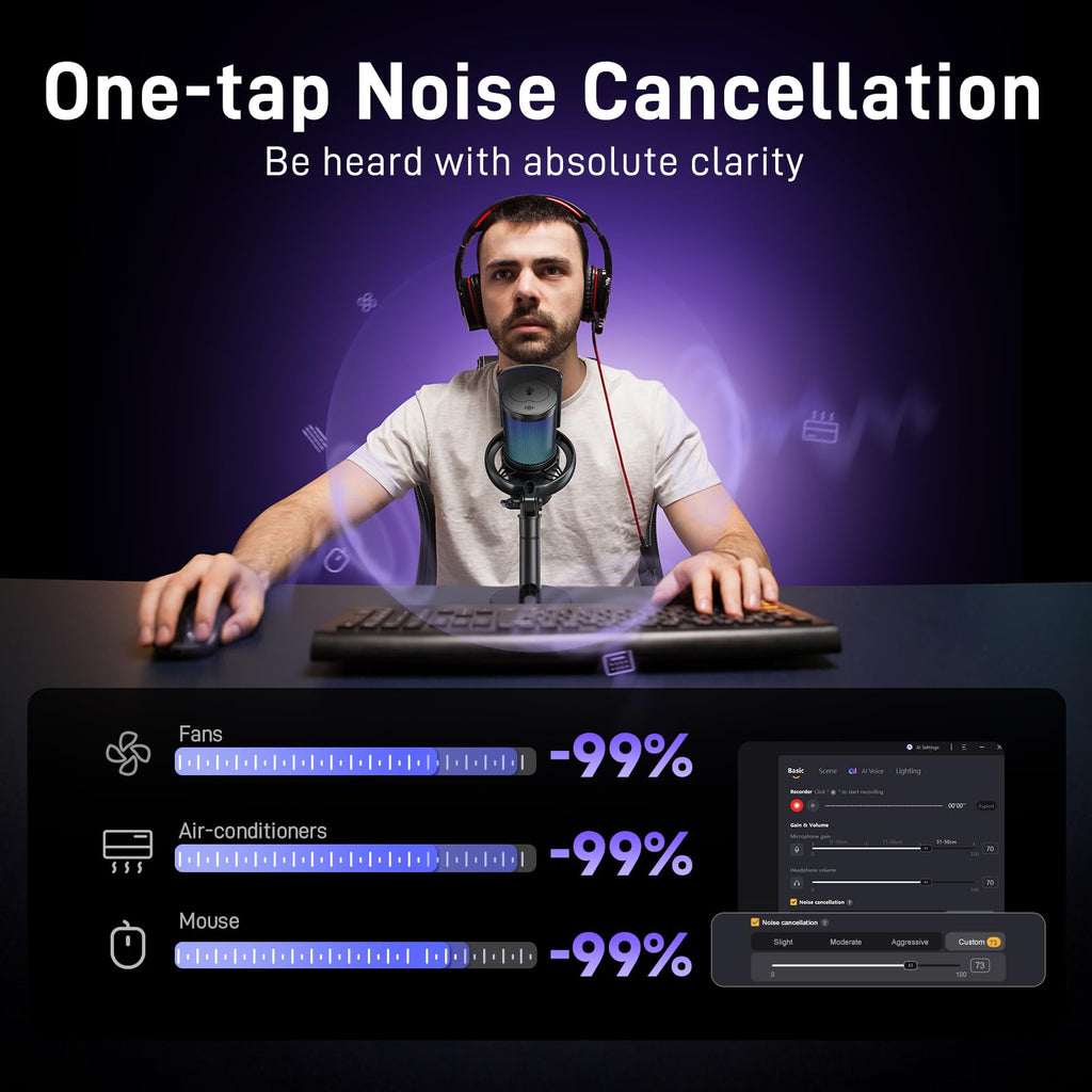 Wireless Gaming Microphone with Boom Arm M51070