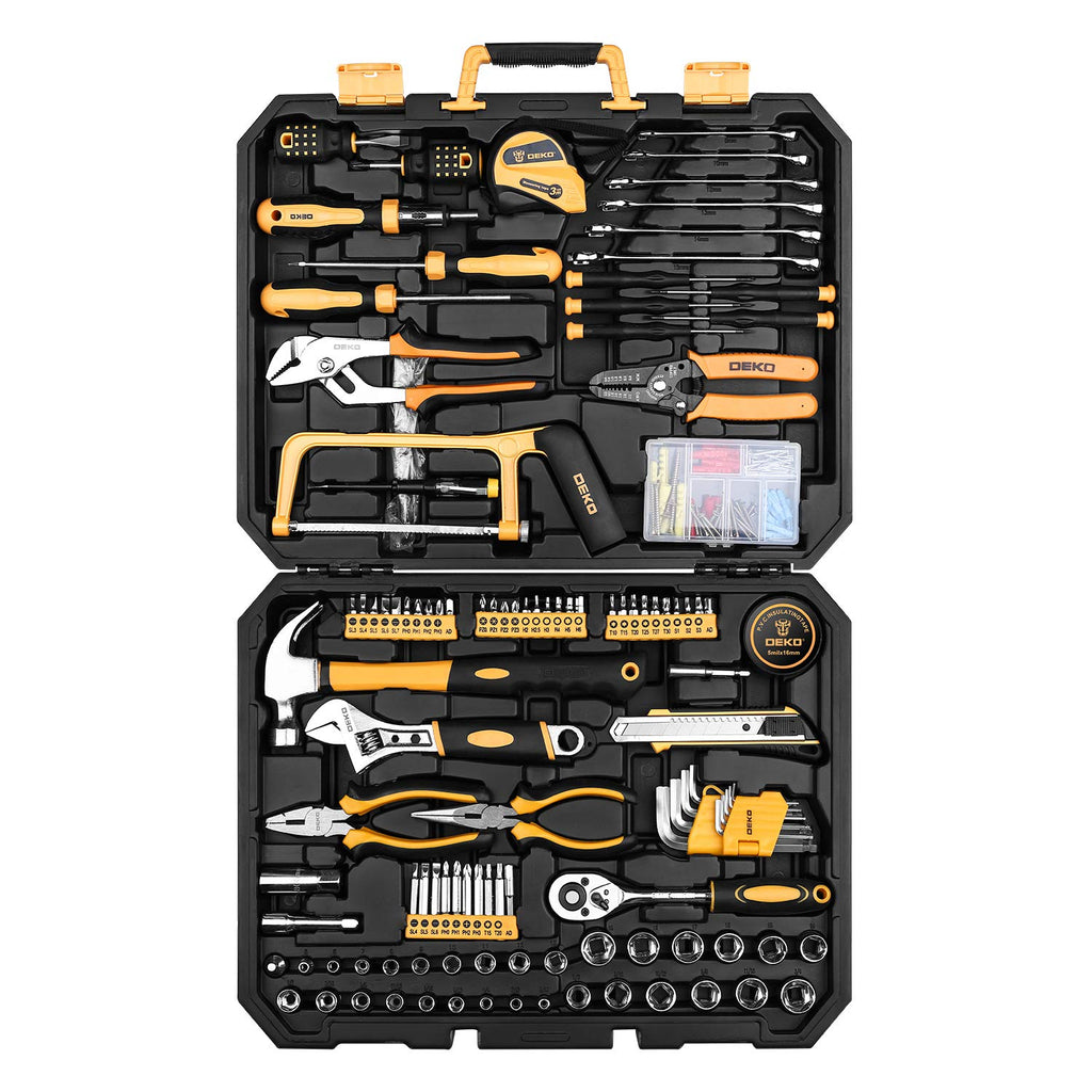 198 Piece Home Repair Tool Kit with Plastic Toolbox M6549