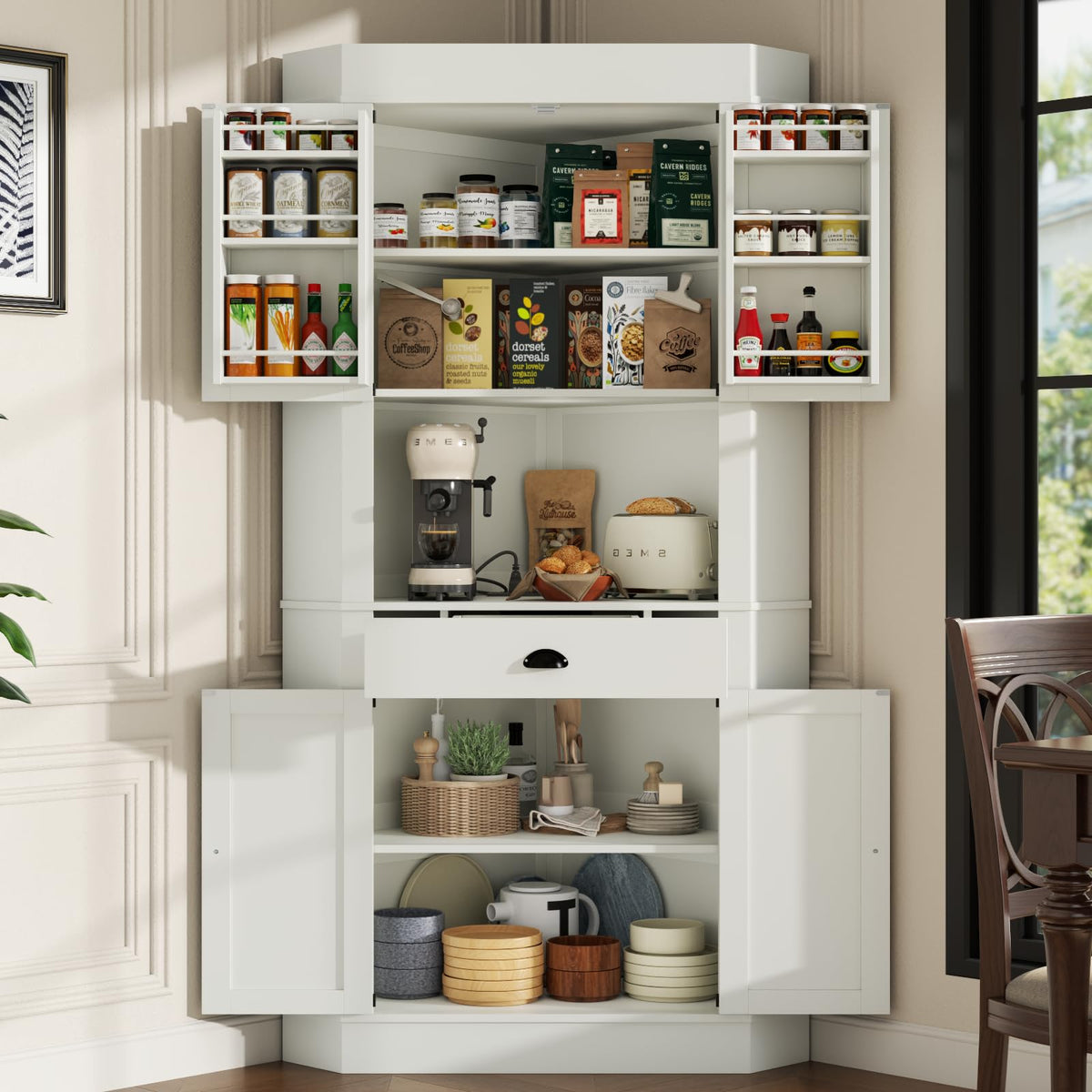 74" Corner Cabinet with Charging Station Z7277