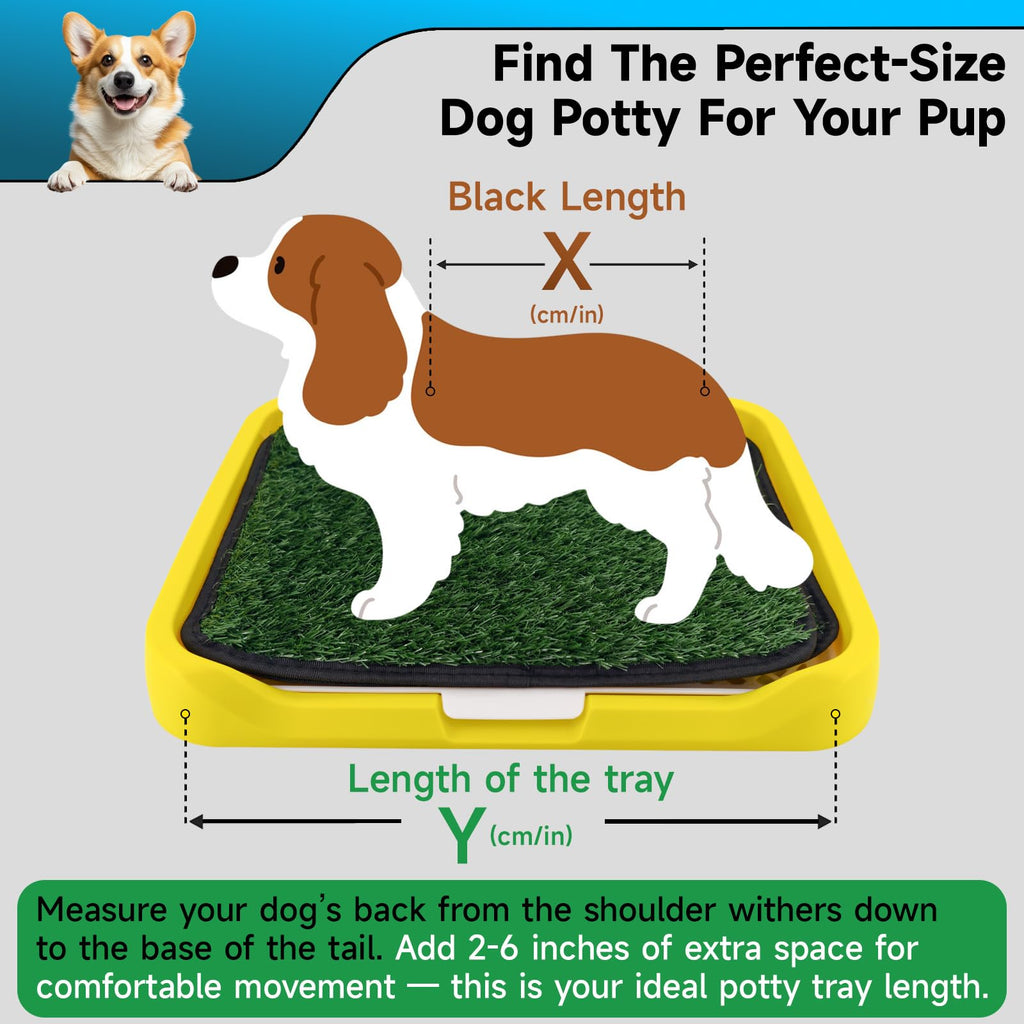 2Pack 18"x14" Artificial Dog Grass Potty Pad with Tray L14884
