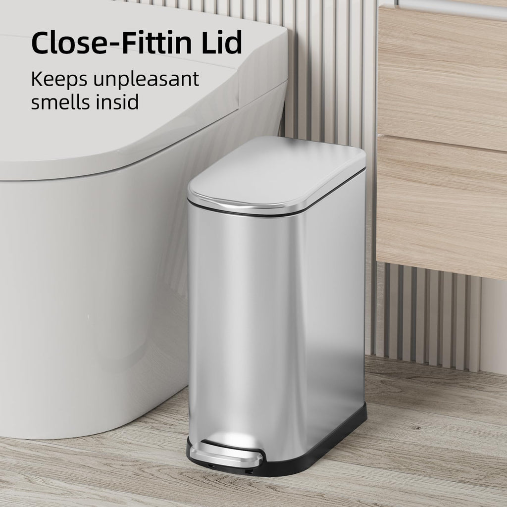 2.6 Gallon Stainless Steel Step Trash Can with Lid P477