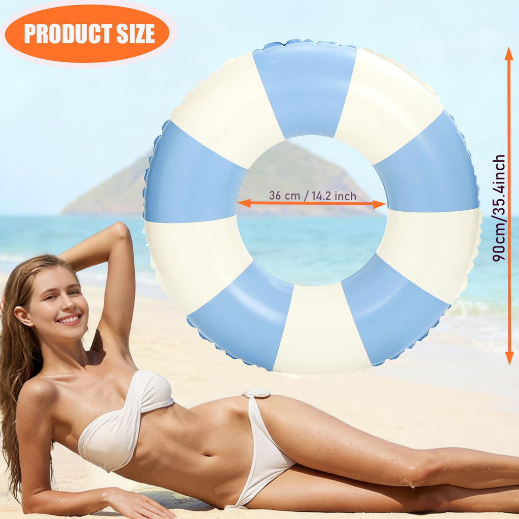 Large Inflatable Pool Float 36 Inch Striped Swim Rings L833