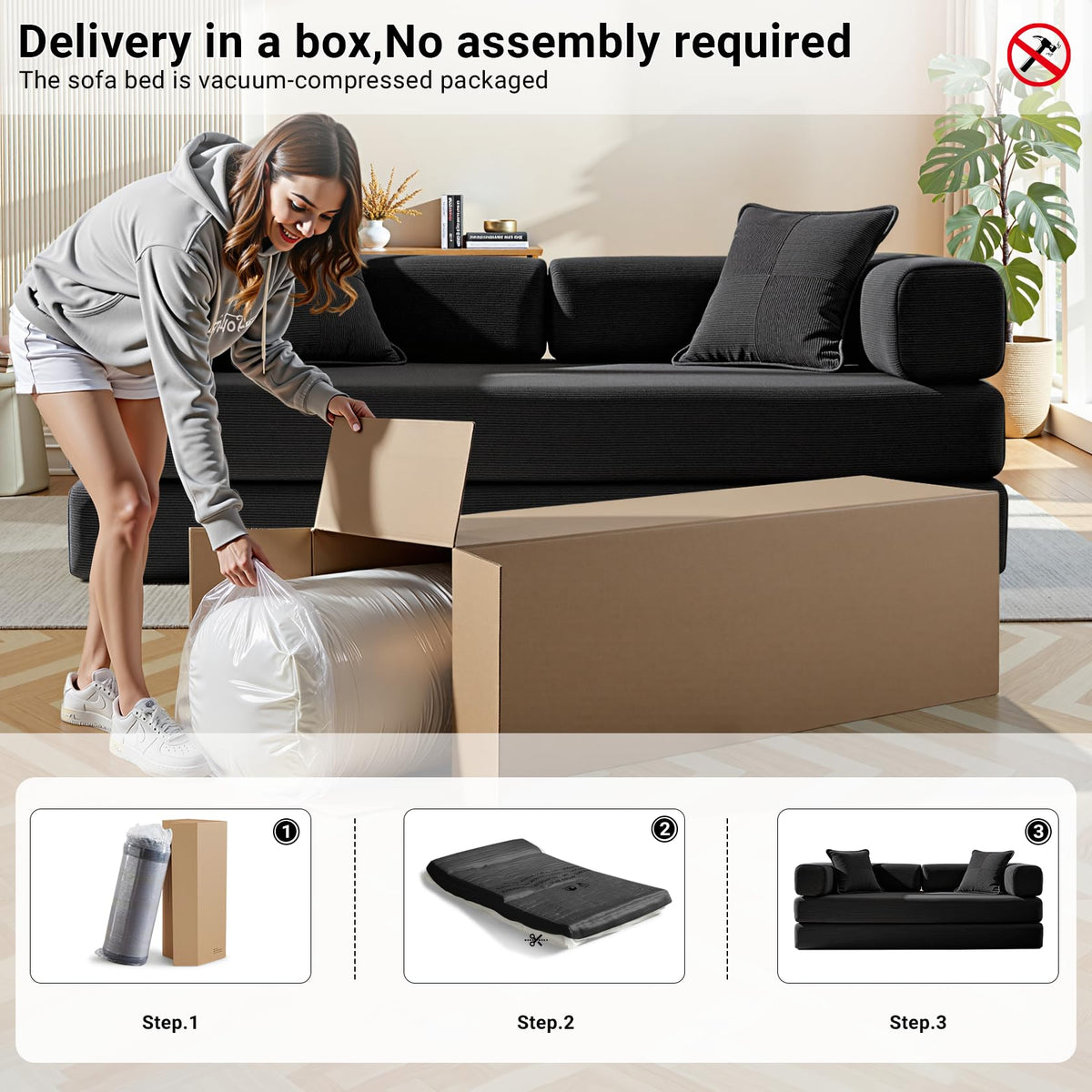 78" Convertible Futon Sofa Bed T65644