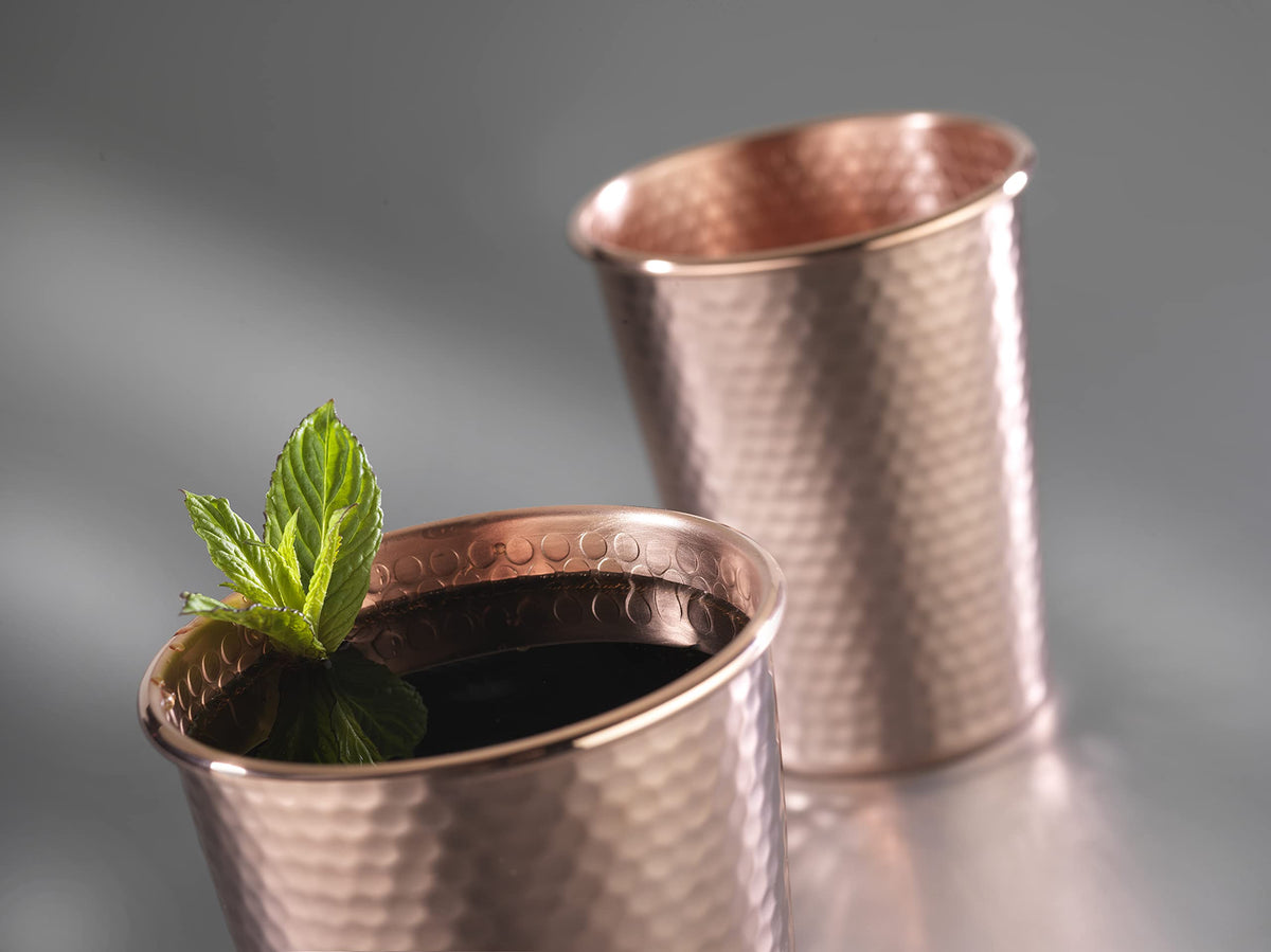 Set of 2 Hammered Copper Cups 18 Ounces S51856
