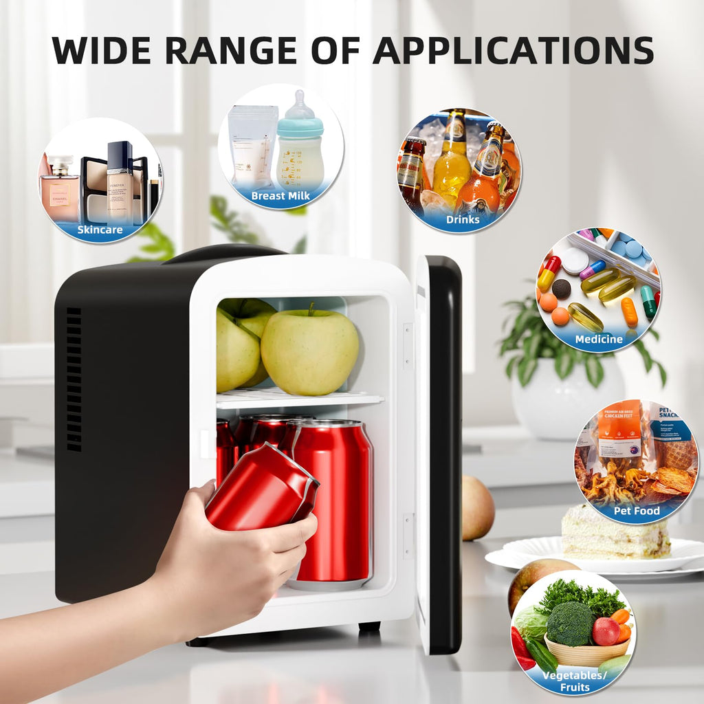 Compact Mini Fridge 4L Black S37125