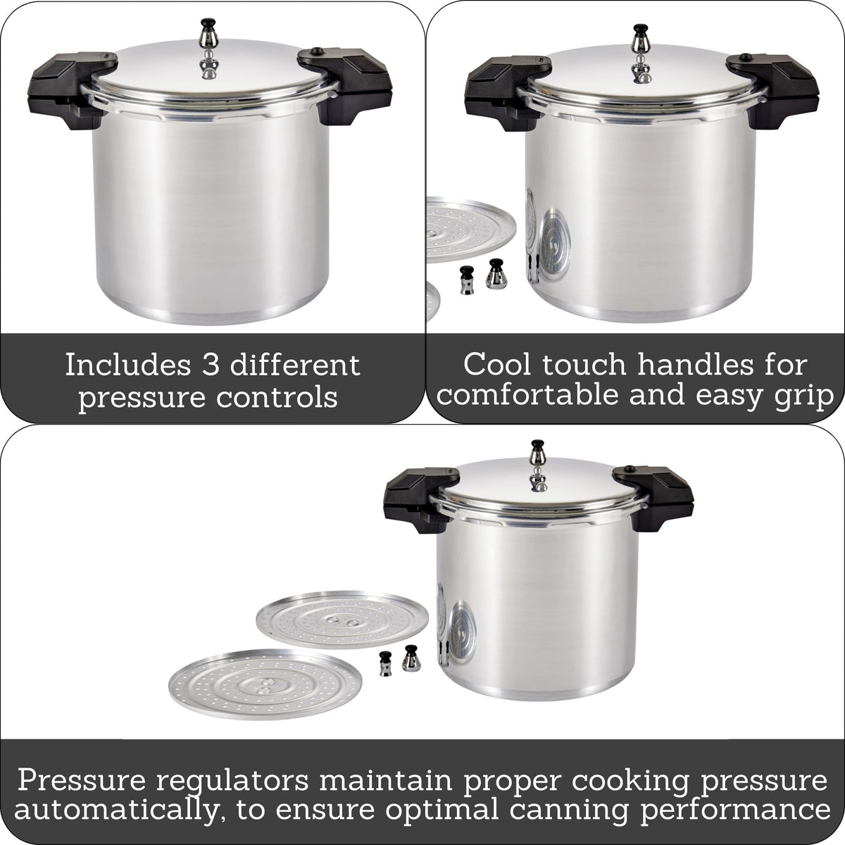 Polished Aluminum 22-Quart Pressure Cooker Z165120