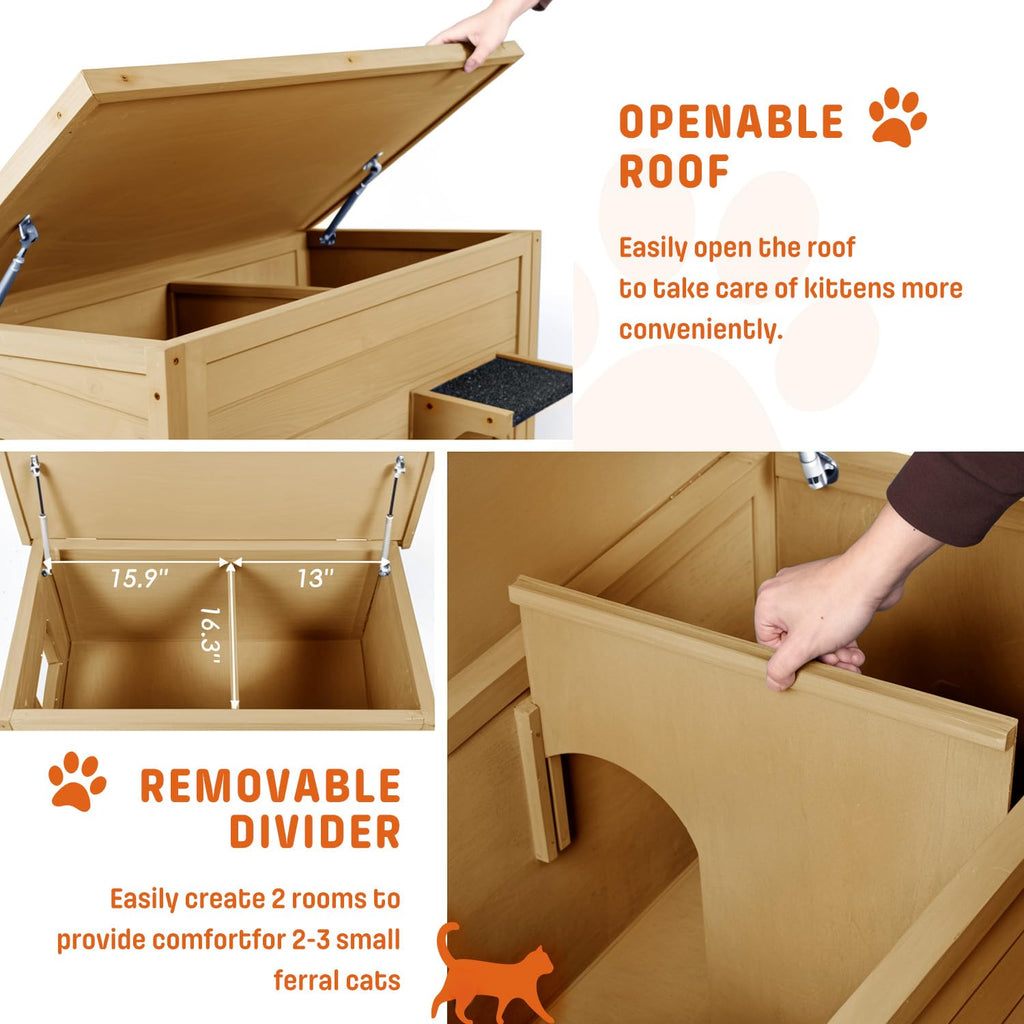 Large Insulated Weatherproof Outdoor Cat House C427