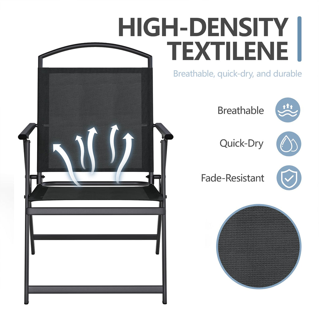 Folding Outdoor Chairs Set of 2 Black G223687