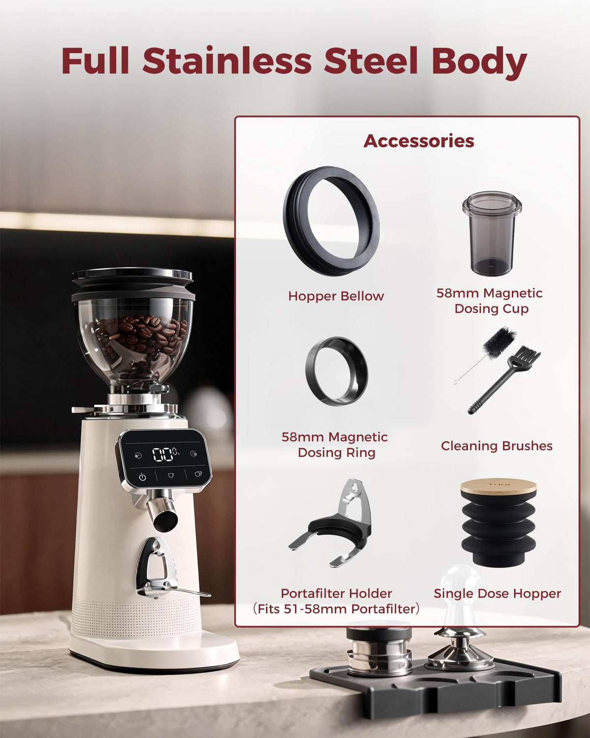 64mm Flat Burr Coffee Grinder V5311