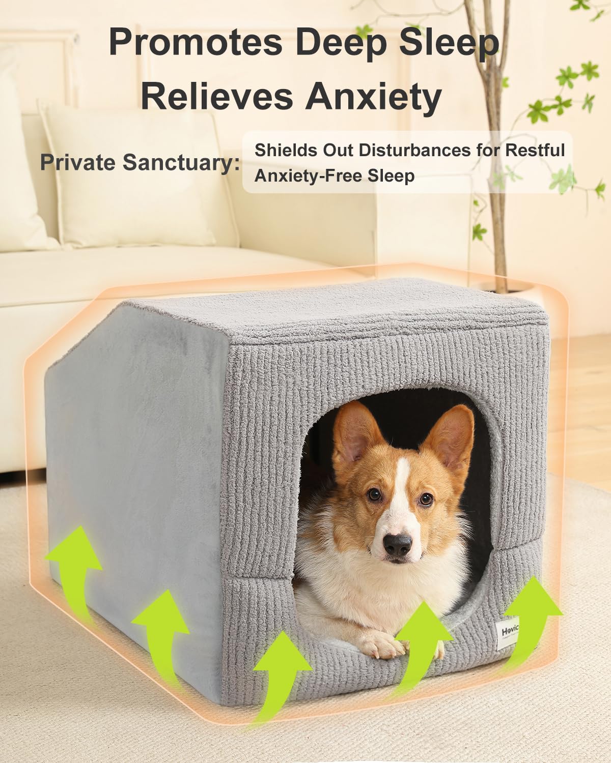 Small Dog House with Dog Cave Bed Z16328