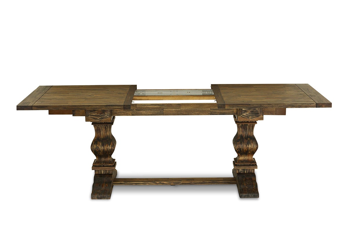 9 Piece Walnut Dining Table Set with 8 Grey Linen Chairs I600