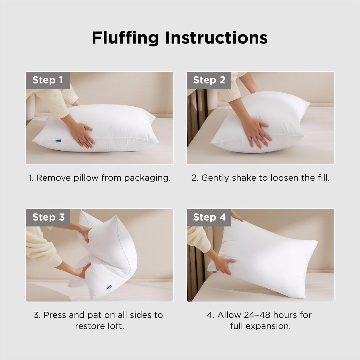 Queen Size Set of 2 Bed Pillows Q3176