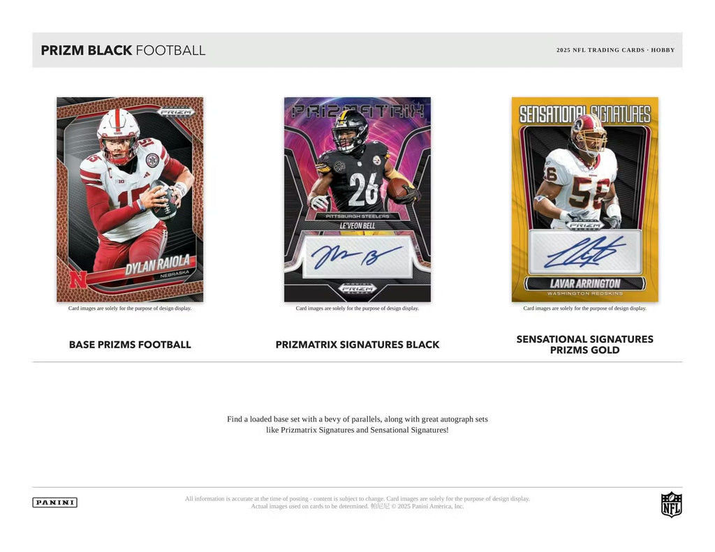 2025 Panini Prizm Black Football Trading Card Box U6082