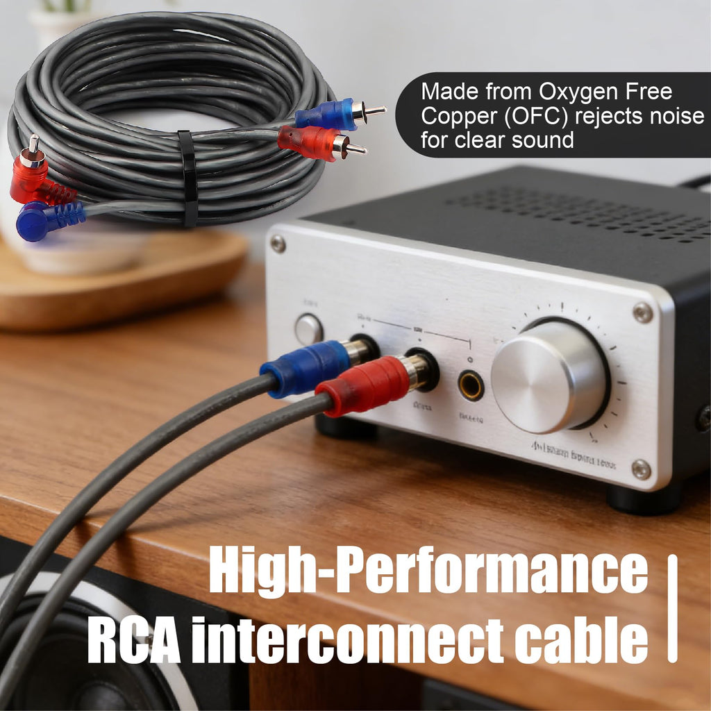 4 Gauge Audio Amplifier Wiring Kit 1200W CCA with Fuse & RCA A2619