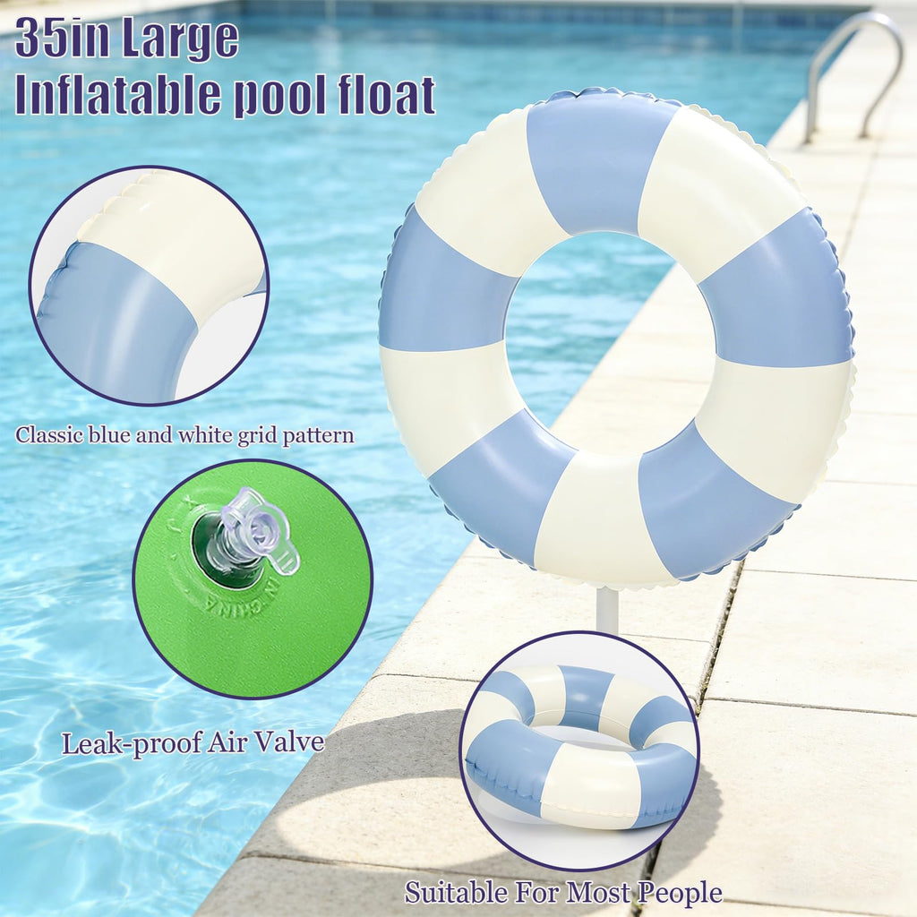 Large Inflatable Pool Float 36 Inch Striped Swim Rings L833