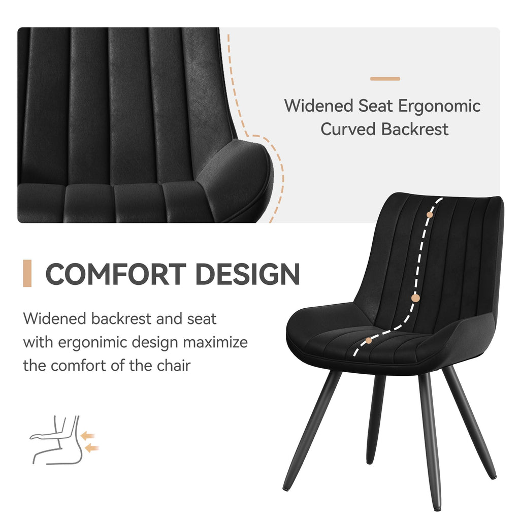 Black Faux Leather Upholstered Dining Chairs Set of 6 Z3227