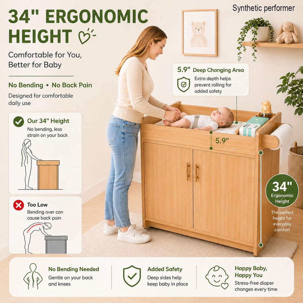 Daycare Changing Table with Storage & Changing Pad N932504