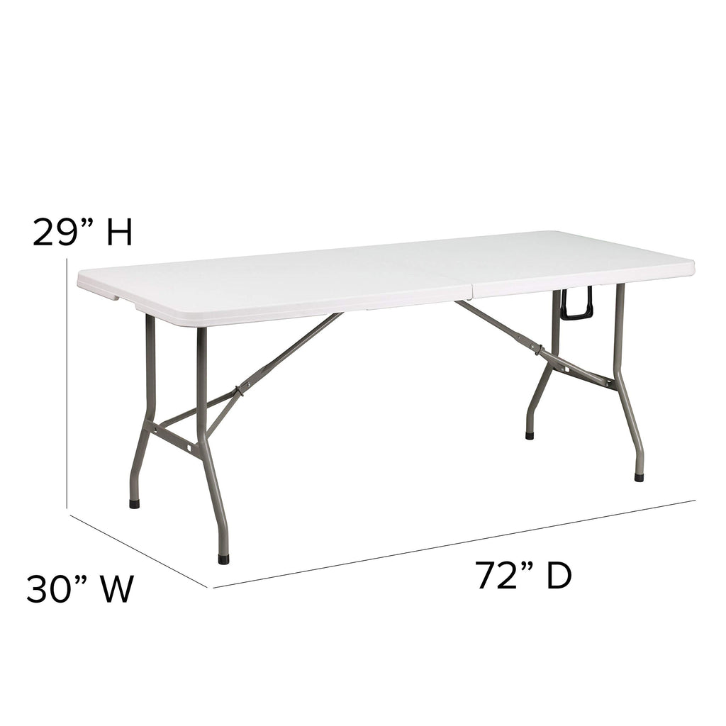 White 6-Foot Bi-Fold Plastic Folding Table Q995