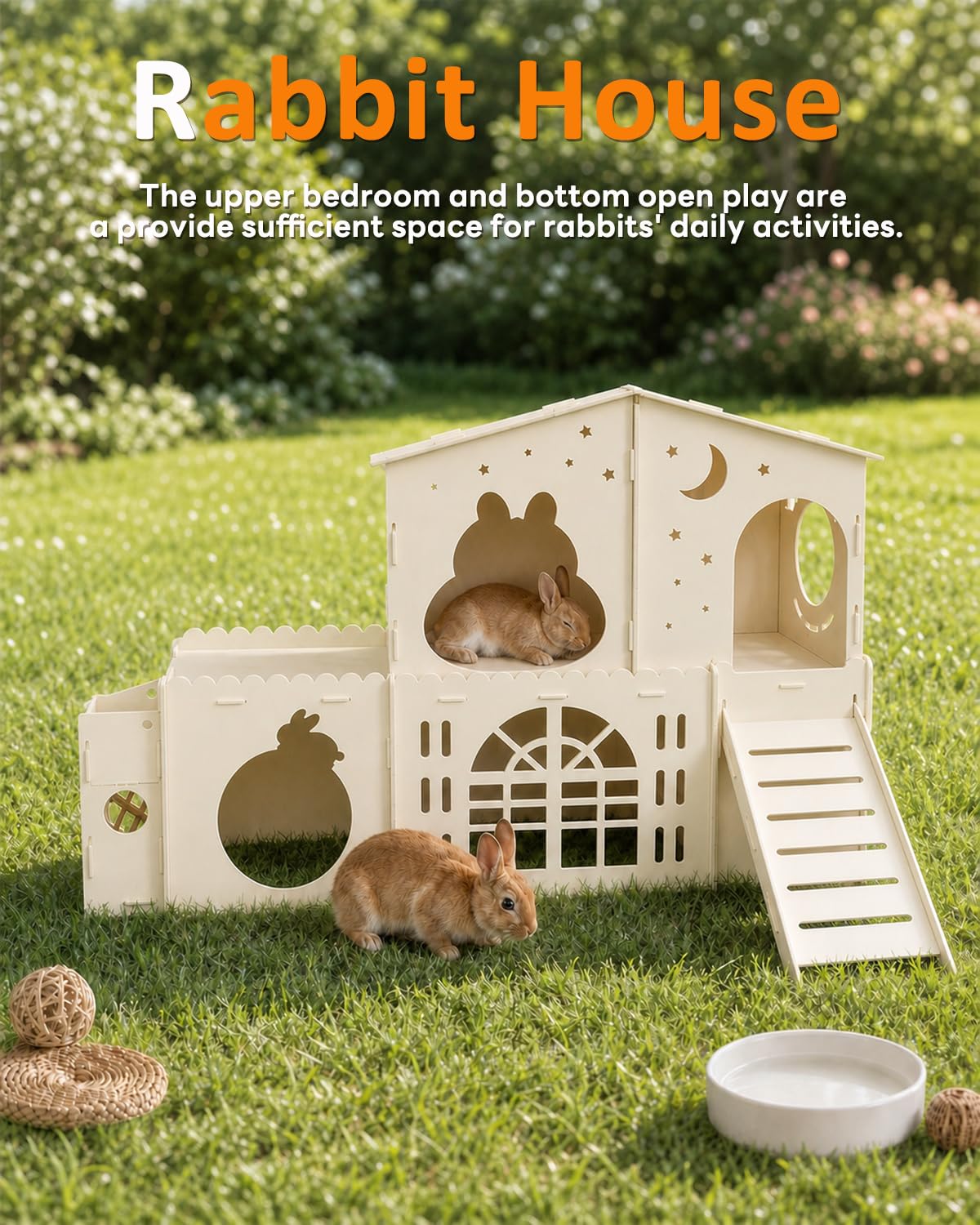 2-Story Wooden Rabbit House T54960
