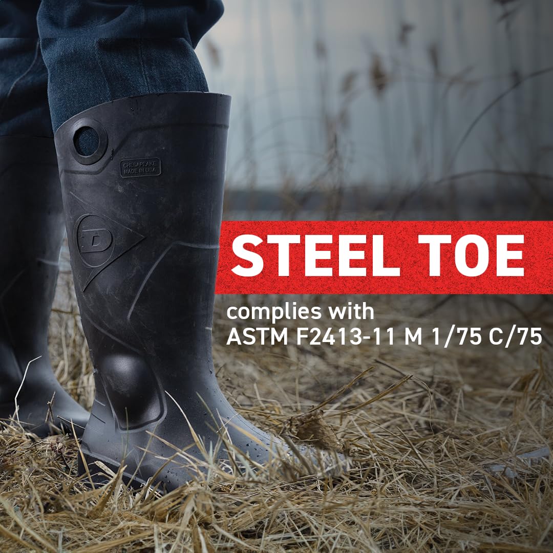 Black Steel Toe Rubber Work Boots L80019