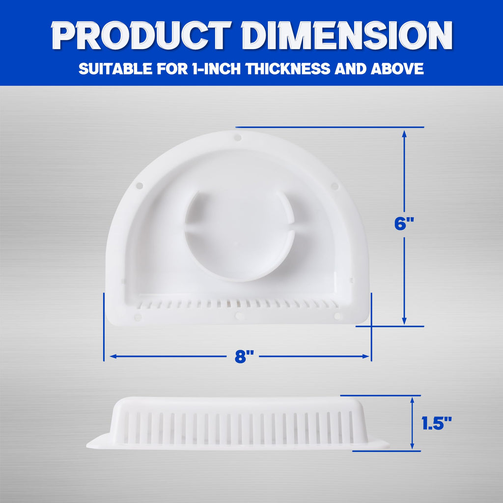 Trailer RV Sidewall Exhaust Vent Fan Kit with Cover, 2 Pack R19279