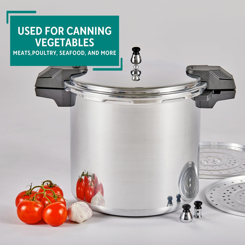 Polished Aluminum 22-Quart Pressure Cooker Z165120