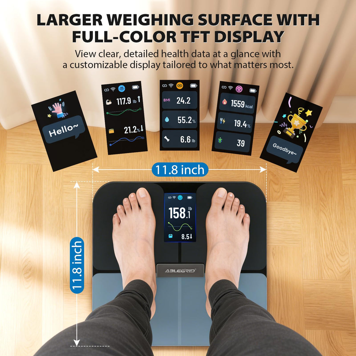 WiFi Smart Bathroom Scale 500 lb B3870