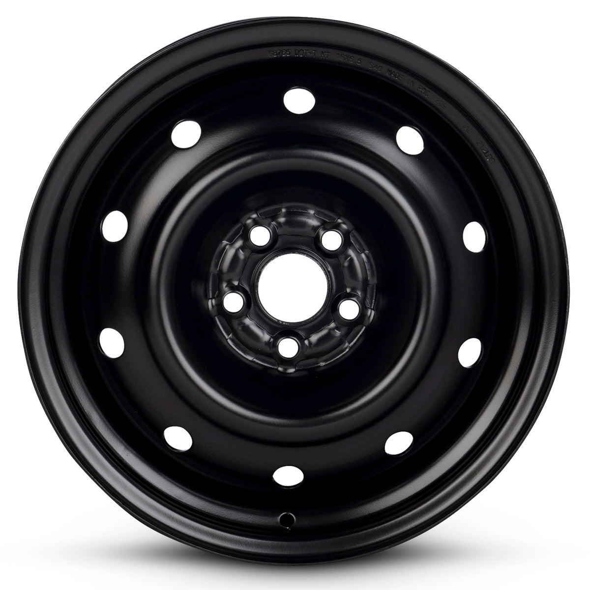 16x6.5 in Steel Wheel Rim 5 Lug 100mm 55mm Offset 56.1mm CB Powder-Coated Black S85344