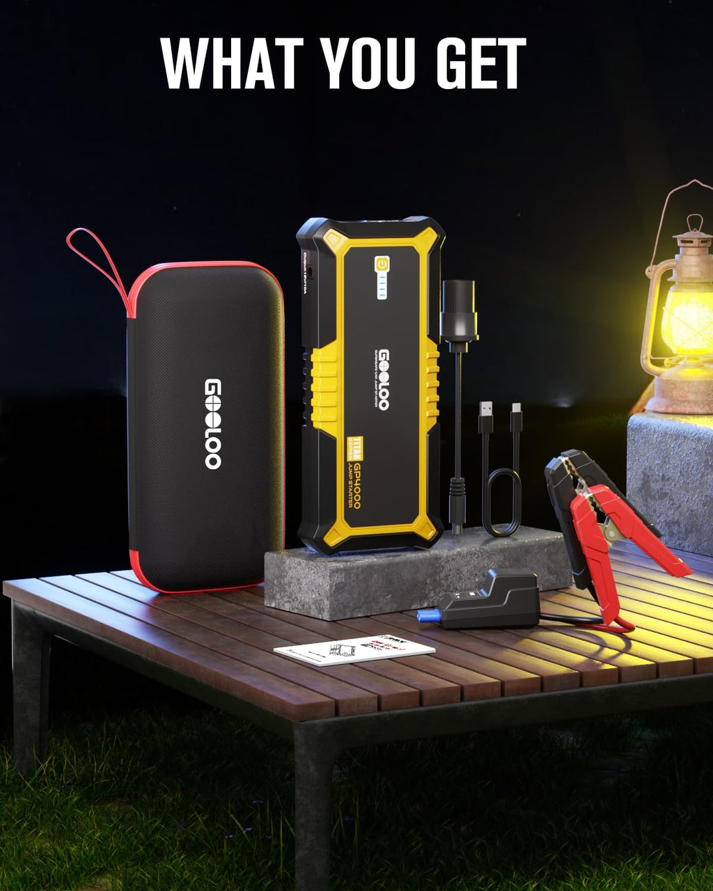 4000A 12V Portable Car Battery Jump Starter J989690
