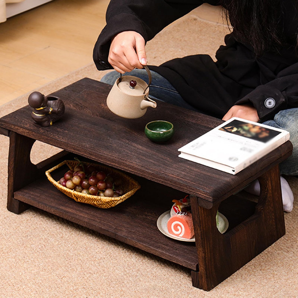 Foldable Japanese Low Floor Table 60x30x22cm Y4807