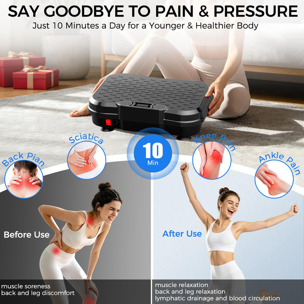 Vibration Plate Exercise Machine with Resistance Bands X947538