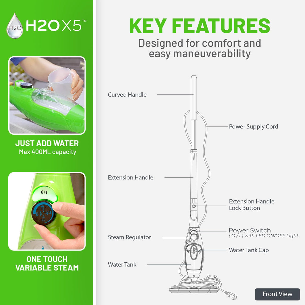 5-in-1 Steam Mop and Handheld Steam Cleaner D774550