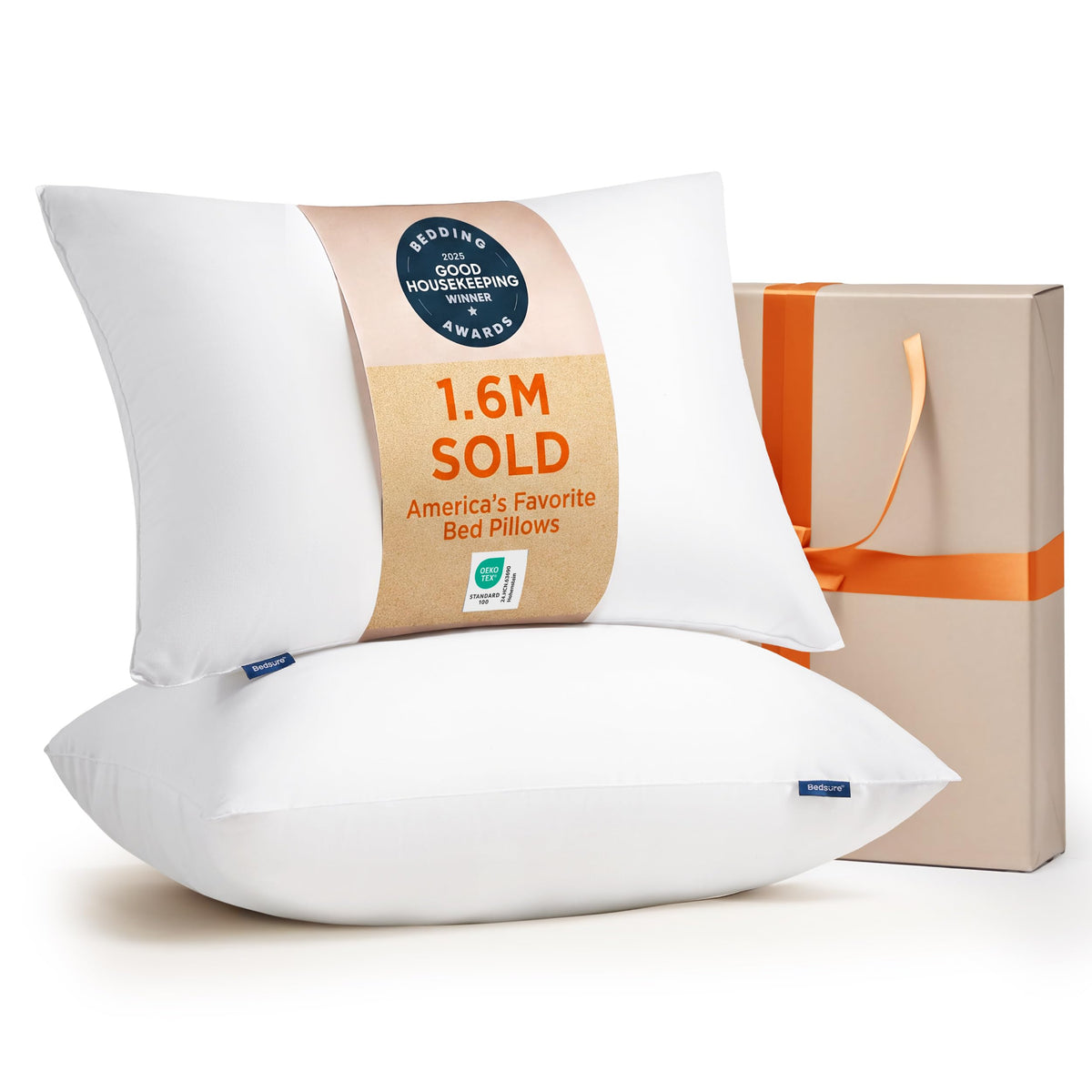 Queen Size Set of 2 Bed Pillows Q3176