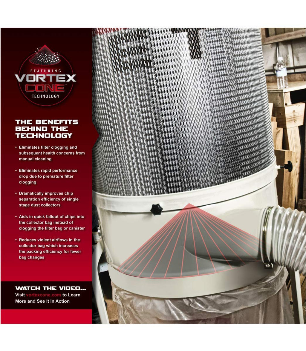 2 HP 230V Dust Collector with 2-Micron Canister Filter C730363