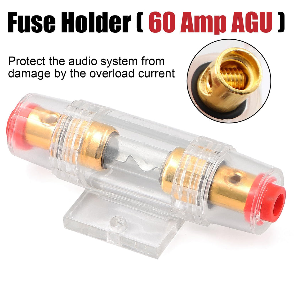 4 Gauge Audio Amplifier Wiring Kit 1200W CCA with Fuse & RCA A2619