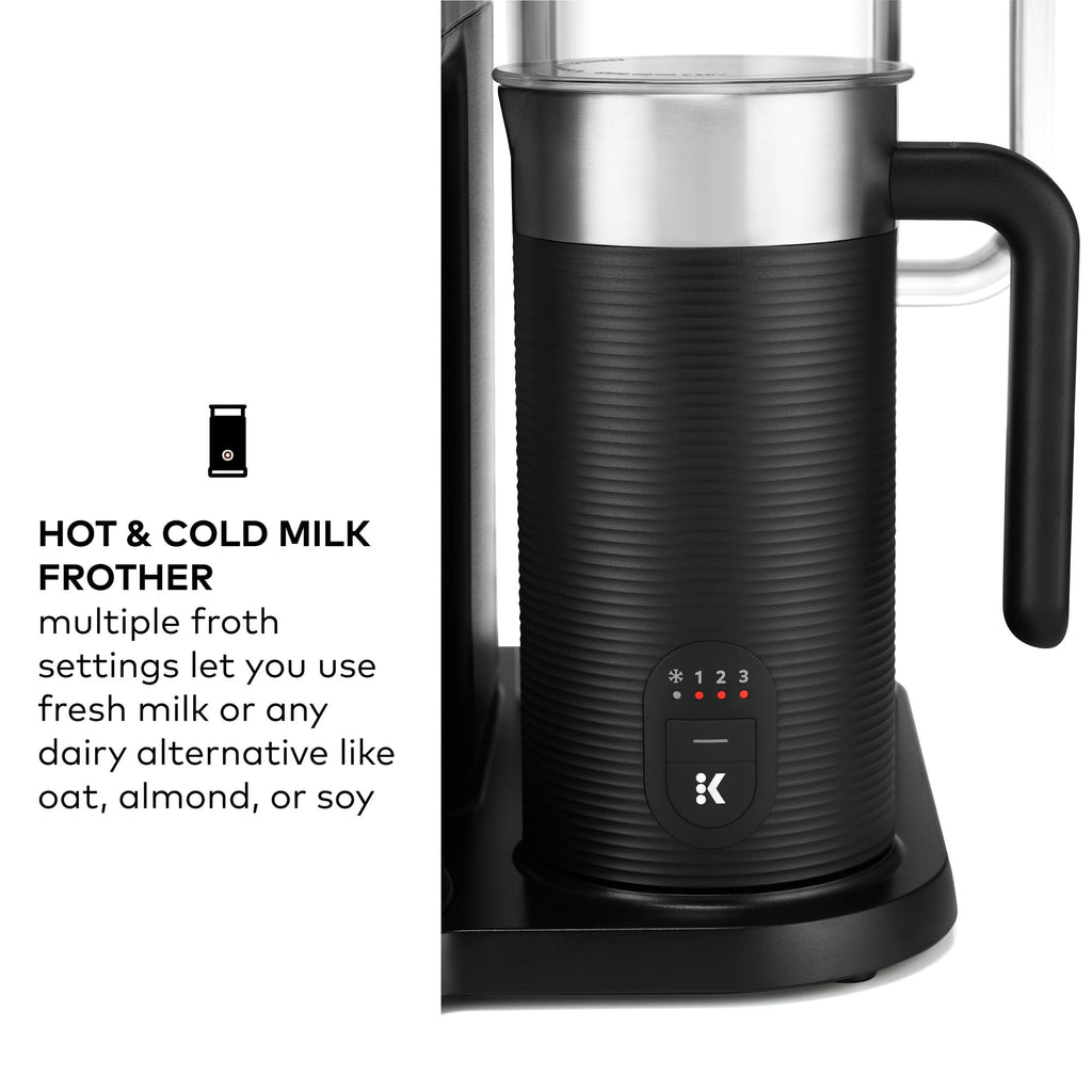 Single Serve Coffee Maker with Built-In Frother, 6 Brew Sizes, Black O872027