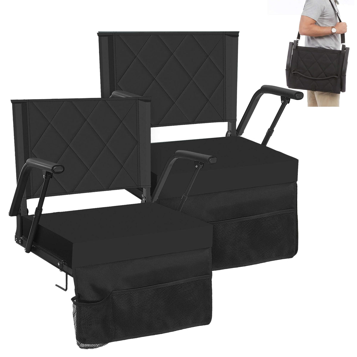Portable Folding Stadium Seat with Back Support K689685