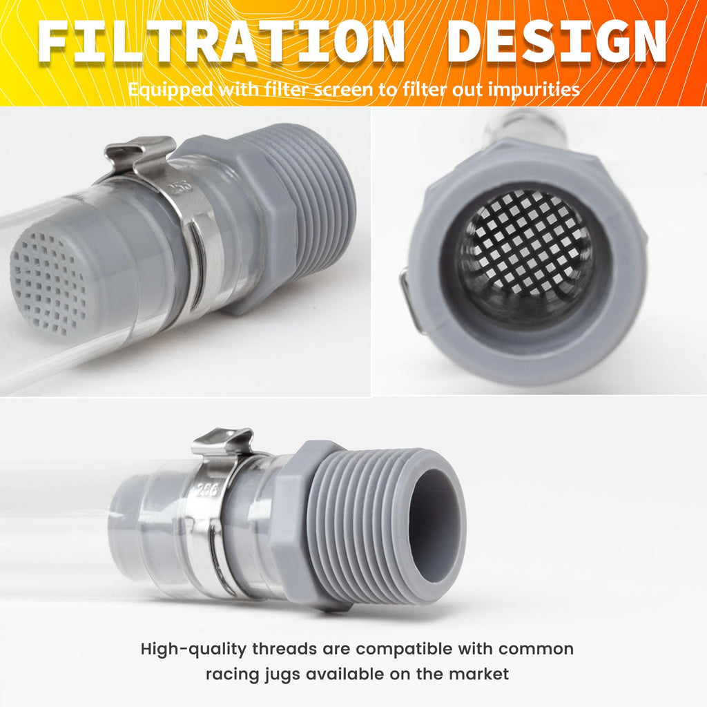 2-Pack Clear Fuel Jug Hose with Built-in Filter Y76816