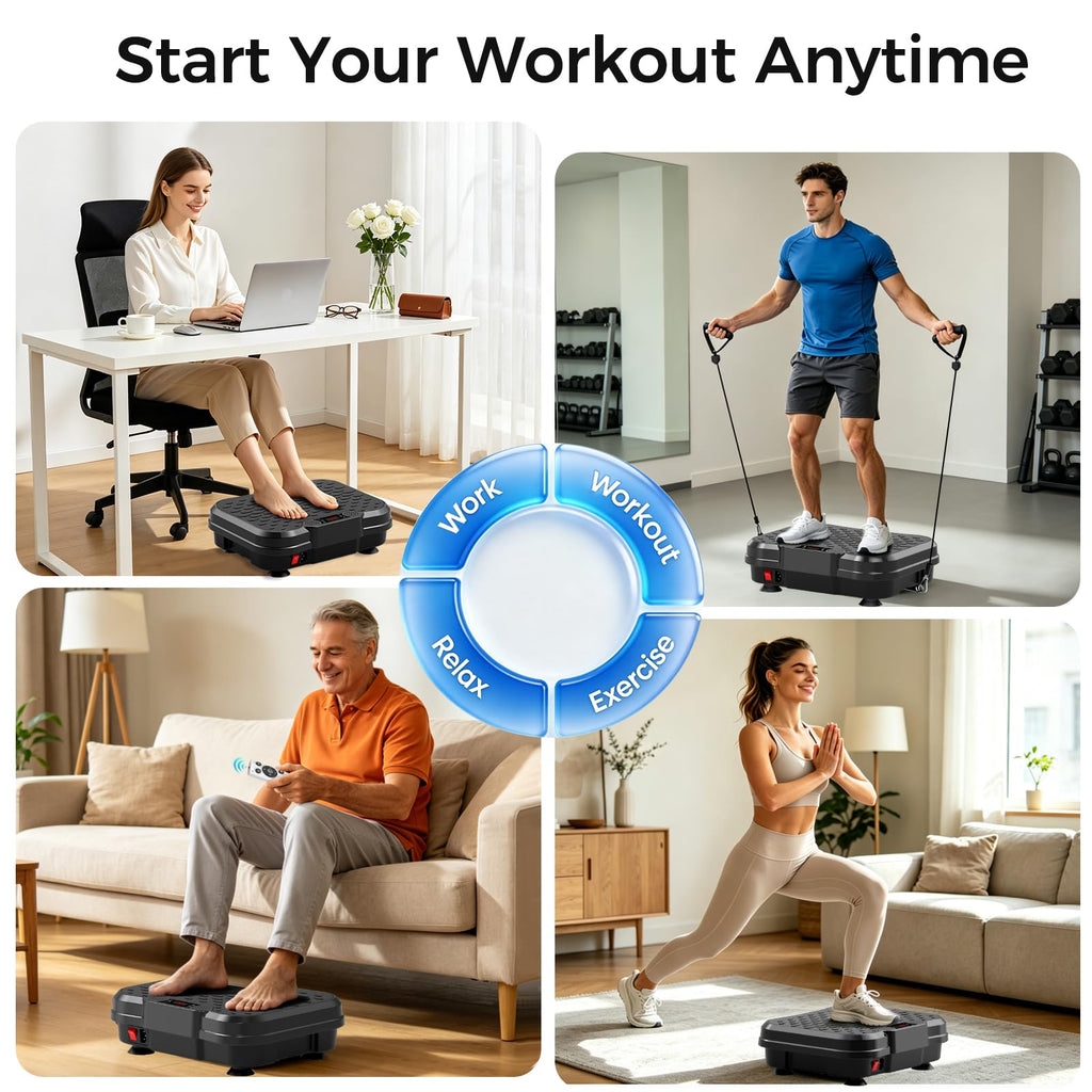 Vibration Plate Exercise Machine with Resistance Bands X947538