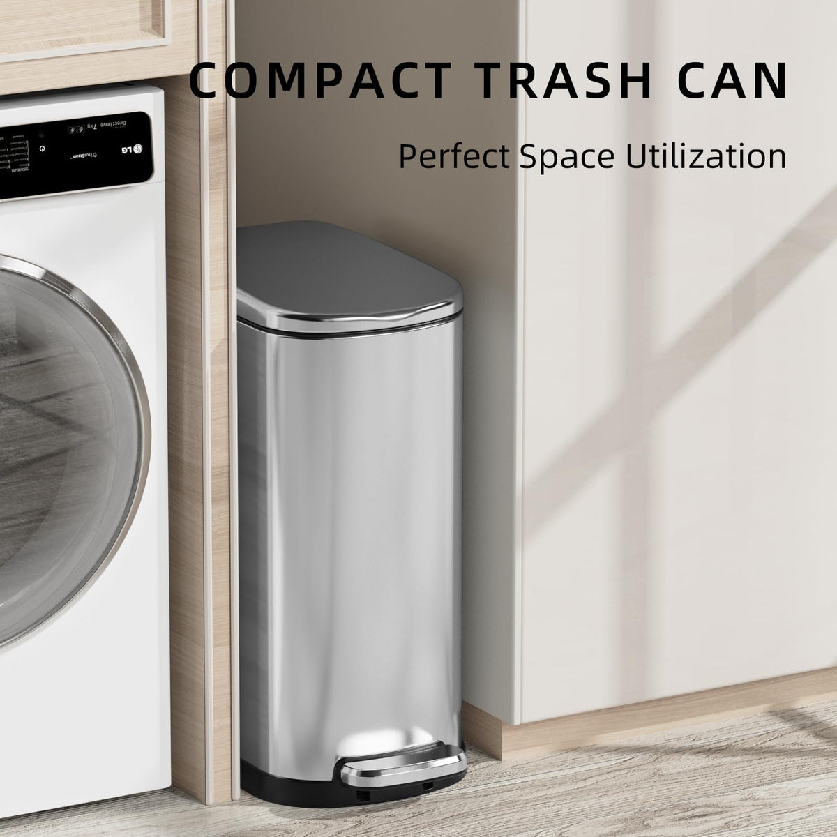 2.6 Gallon Stainless Steel Step Trash Can with Lid P477