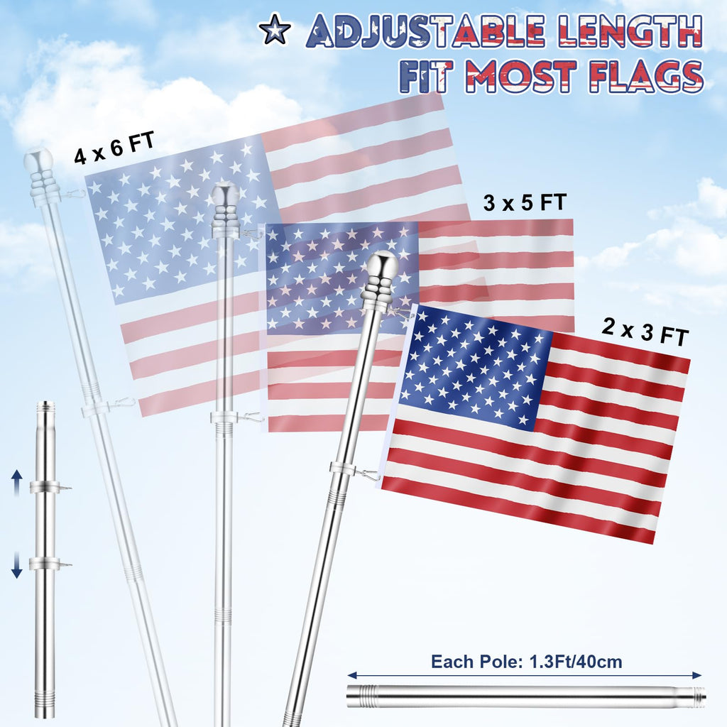 6 FT Stainless Steel Spinning Flag Pole N2580