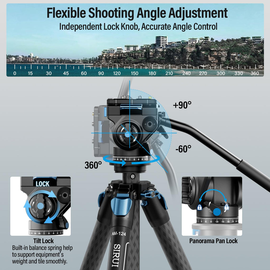 Carbon Fiber Camera Tripod with Fluid Head S789050
