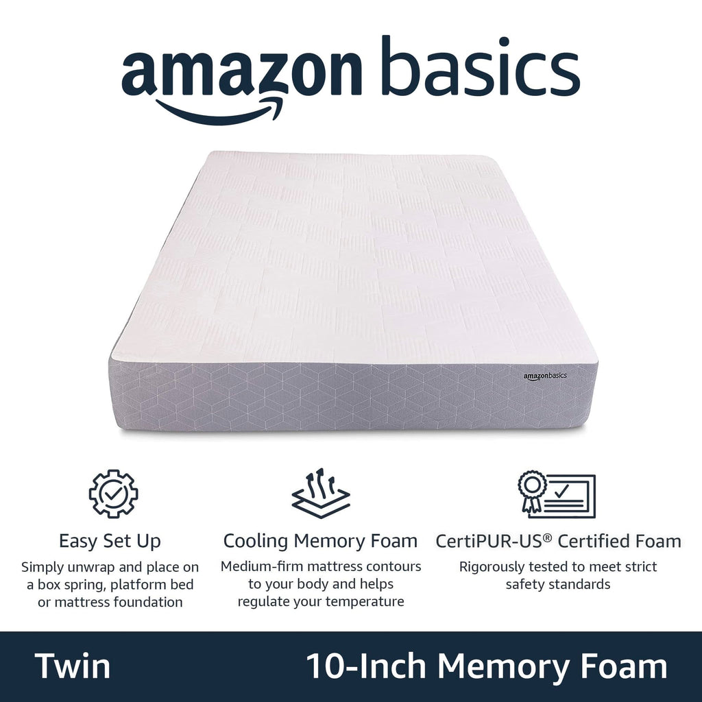 Medium-Firm Cooling Gel Memory Foam Mattress, Twin Size H35277