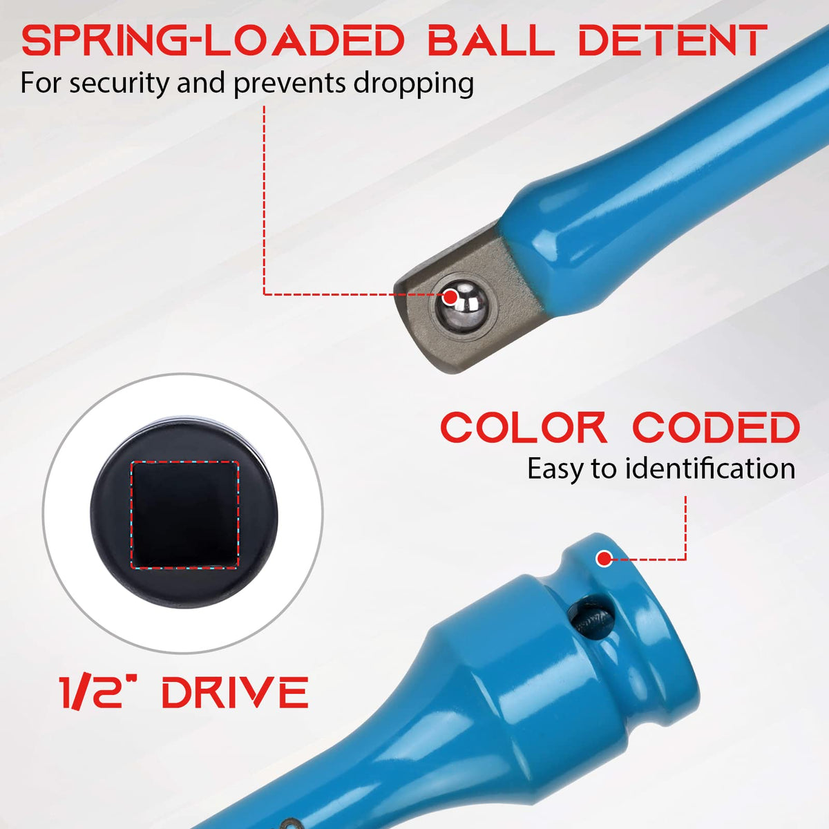 1/2" Drive 5-Piece Impact Torque Limiting Extension Bar Set V579