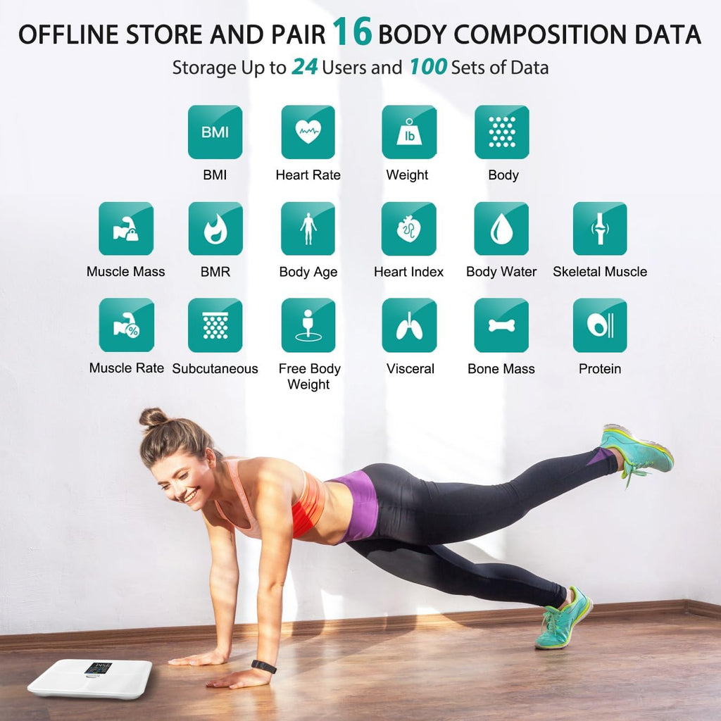Smart Bathroom Scale for Body Weight and Fat O47108