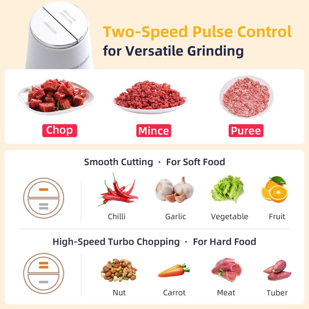 500W Stainless Steel 8-Cup Glass Bowl Food Processor R140407